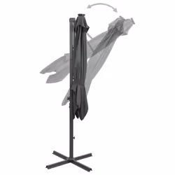 vidaXL Cantilever Garden Parasol with Pole and LED Lights Umbrella Anthracite
