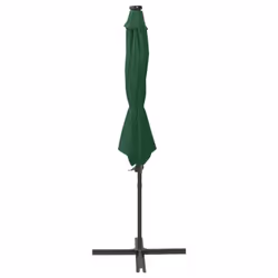 vidaXL Cantilever Garden Parasol with Pole and LED Lights Umbrella Green