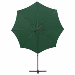 vidaXL Cantilever Garden Parasol with Pole and LED Lights Umbrella Green - Additional view 6