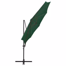 vidaXL Cantilever Garden Parasol with Pole and LED Lights Umbrella Green - Additional view 7