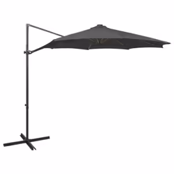 vidaXL Cantilever Garden Parasol with Pole and LED Lights Umbrella Anthracite