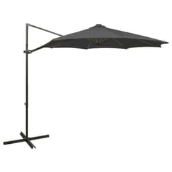vidaXL Cantilever Garden Parasol with Pole and LED Lights Umbrella Anthracite