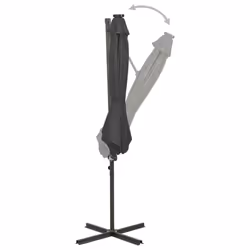 vidaXL Cantilever Garden Parasol with Pole and LED Lights Umbrella Anthracite