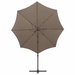 vidaXL Cantilever Garden Parasol with Pole and LED Lights Umbrella Taupe - Additional view 6