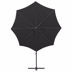 vidaXL Cantilever Garden Parasol with Pole and LED Lights Umbrella Black - Additional view 6