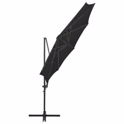 vidaXL Cantilever Garden Parasol with Pole and LED Lights Umbrella Black - Additional view 7