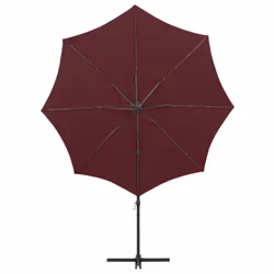 vidaXL Cantilever Garden Parasol with Pole and LED Lights Shade Bordeaux Red - Additional view 6