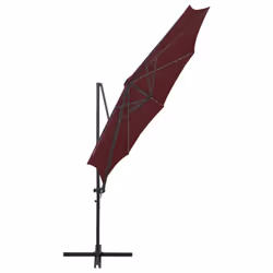 vidaXL Cantilever Garden Parasol with Pole and LED Lights Shade Bordeaux Red - Additional view 7