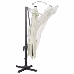 vidaXL Cantilever Garden Parasol with Pole and LED Lights Shade Umbrella Sand - Additional view 8
