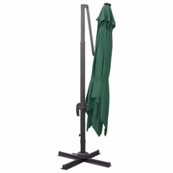 vidaXL Cantilever Garden Parasol with Pole and LED Lights Umbrella Green - Additional view 4
