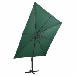 vidaXL Cantilever Garden Parasol with Pole and LED Lights Umbrella Green - Additional view 7