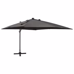 vidaXL Cantilever Garden Parasol with Pole and LED Lights Umbrella Anthracite