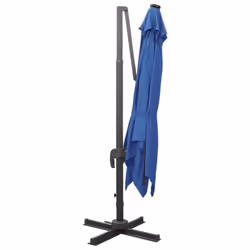 vidaXL Cantilever Garden Parasol with Pole and LED Lights Umbrella Azure Blue - Additional view 6