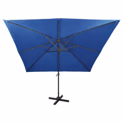 vidaXL Cantilever Garden Parasol with Pole and LED Lights Umbrella Azure Blue - Additional view 7