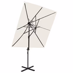vidaXL Cantilever Garden Parasol with Double Top Canopy Outdoor Umbrella Sand