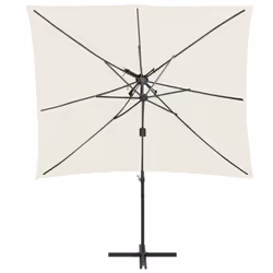 vidaXL Cantilever Garden Parasol with Double Top Canopy Outdoor Umbrella Sand