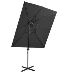 vidaXL Cantilever Garden Parasol with Double Top Outdoor Umbrella Anthracite