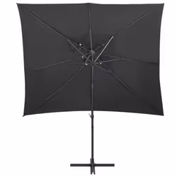 vidaXL Cantilever Garden Parasol with Double Top Outdoor Umbrella Anthracite