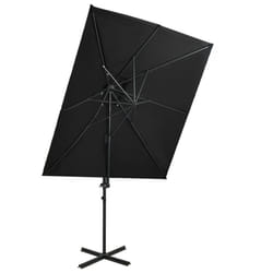 vidaXL Cantilever Garden Parasol with Double Top Canopy Outdoor Umbrella Black