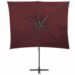 vidaXL Cantilever Garden Parasol with Double Top Outdoor Umbrella Bordeaux Red
