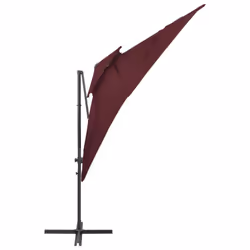 vidaXL Cantilever Garden Parasol with Double Top Outdoor Umbrella Bordeaux Red