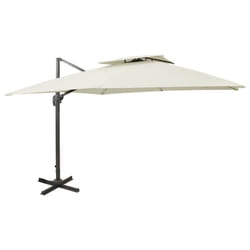 vidaXL Cantilever Umbrella with Double Top Garden Sunshade Outdoor Parasol - sand, 300 x 300 cm