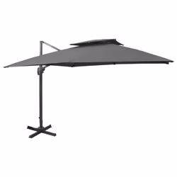 vidaXL Cantilever Umbrella with Double Top Garden Sunshade Outdoor Parasol - anthracite, 300 x 300 cm