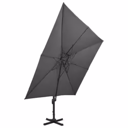 vidaXL Cantilever Umbrella with Double Top Garden Sunshade Outdoor Parasol - anthracite, 300 x 300 cm