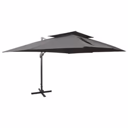 vidaXL Cantilever Umbrella with Double Top Garden Sunshade Outdoor Parasol - anthracite, 300 x 400 cm
