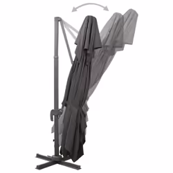 vidaXL Cantilever Umbrella with Double Top Garden Sunshade Outdoor Parasol - anthracite, 300 x 400 cm - Additional view 4
