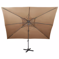 vidaXL Cantilever Umbrella with Double Top Garden Sunshade Outdoor Parasol - taupe, 300 x 400 cm