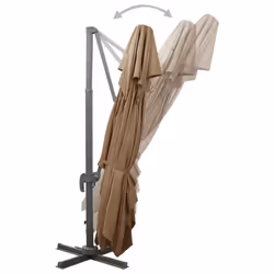 vidaXL Cantilever Umbrella with Double Top Garden Sunshade Outdoor Parasol - taupe, 300 x 400 cm - Additional view 4