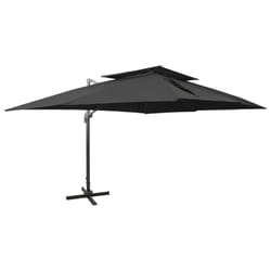 vidaXL Cantilever Umbrella with Double Top Garden Sunshade Outdoor Parasol - black, 300 x 400 cm