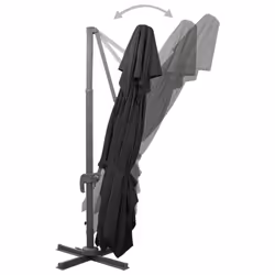 vidaXL Cantilever Umbrella with Double Top Garden Sunshade Outdoor Parasol - black, 300 x 400 cm - Additional view 4