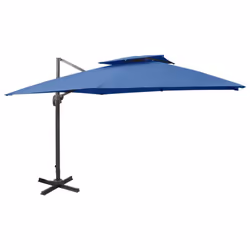 vidaXL Cantilever Garden Parasol with Double Top Outdoor Umbrella Azure Blue