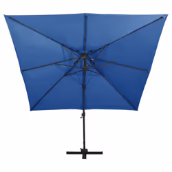 vidaXL Cantilever Garden Parasol with Double Top Outdoor Umbrella Azure Blue