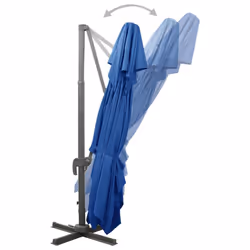 vidaXL Cantilever Garden Parasol with Double Top Outdoor Umbrella Azure Blue - Additional view 11