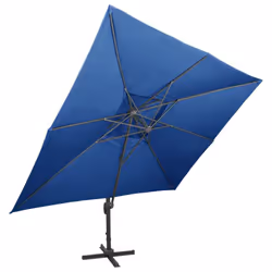 vidaXL Cantilever Garden Parasol with Double Top Outdoor Umbrella Azure Blue