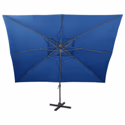 vidaXL Cantilever Garden Parasol with Double Top Outdoor Umbrella Azure Blue