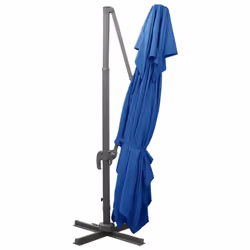 vidaXL Cantilever Garden Parasol with Double Top Outdoor Umbrella Azure Blue - Additional view 4