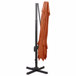 vidaXL Cantilever Garden Parasol with Double Top Outdoor Umbrella Terracotta - Additional view 4