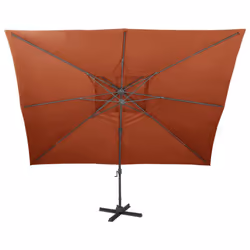 vidaXL Cantilever Umbrella with Double Top Garden Sunshade Outdoor Parasol - terracotta, 300 x 400 cm