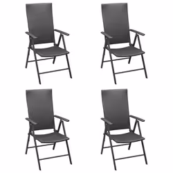 VidaXL 313105, Terrace, Aluminium, Polyrattan, Black, 550 mm, 640 mm, 1050 mm