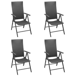 VidaXL 313105 outdoor chair Terrace Aluminium, Polyrattan Black