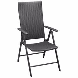 VidaXL 313105 outdoor chair Terrace Aluminium, Polyrattan Black