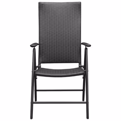 VidaXL 313105 outdoor chair Terrace Aluminium, Polyrattan Black