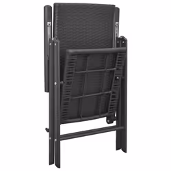 VidaXL 313105 outdoor chair Terrace Aluminium, Polyrattan Black - Additional view 5