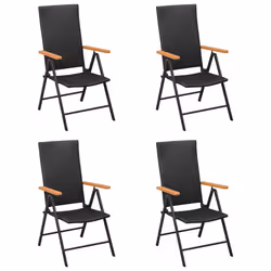 VidaXL 313106, Terrace, Aluminium, Polyrattan, Black, 550 mm, 640 mm, 1050 mm