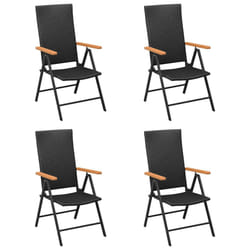 VidaXL 313106 outdoor chair Terrace Aluminium, Polyrattan Black