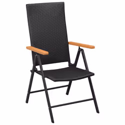 VidaXL 313106 outdoor chair Terrace Aluminium, Polyrattan Black
